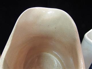 ANTIQUE PAIR OF OLD SLEEPY EYE POTTERNY STONEWARE PITCHERS 6-1/2